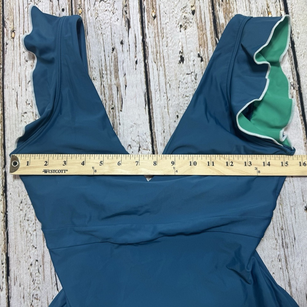 Summersalt Size 8 The Ruffle Backflip Swimsuit Elegant Teal‎ Green One Piece - Picture 8 of 10